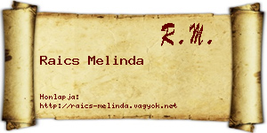 Raics Melinda névjegykártya