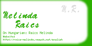 melinda raics business card